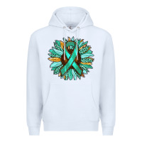 White Ovarian Liver Cancer Awareness Sunflower Premium Hoodie - RanaPortraitStore