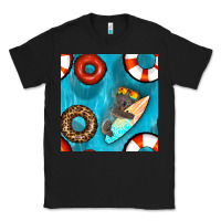 Black koala at the pool seamless pattern Classic Tee - BundleAndBundleShop