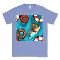 Colony Blue koala at the pool seamless pattern Classic Tee - BundleAndBundleShop