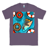 Lavender koala at the pool seamless pattern Classic Tee - BundleAndBundleShop