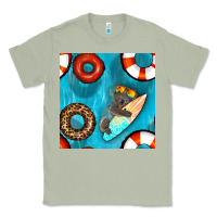 Matcha koala at the pool seamless pattern Classic Tee - BundleAndBundleShop