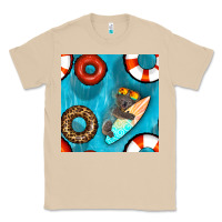 Mushroom koala at the pool seamless pattern Classic Tee - BundleAndBundleShop