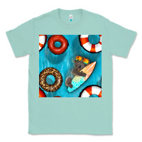 Seafoam koala at the pool seamless pattern Classic Tee - BundleAndBundleShop