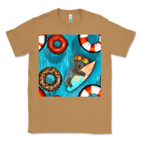 Toasted Coconut koala at the pool seamless pattern Classic Tee - BundleAndBundleShop