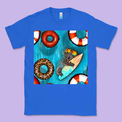Koala At The Pool Seamless Pattern Classic Tee Designed By Bundleandbundleshop