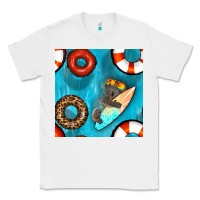 White koala at the pool seamless pattern Classic Tee - BundleAndBundleShop