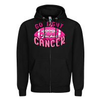 Black go fight tackle cancer Zipper Hoodie - MaliasSmallBusiness