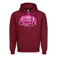Burgundy go fight tackle cancer Zipper Hoodie - MaliasSmallBusiness
