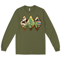 Army Green cactus serape cowhide Long Sleeve Tee - JahusDesignShop