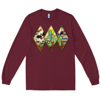 Burgundy cactus serape cowhide Long Sleeve Tee - JahusDesignShop