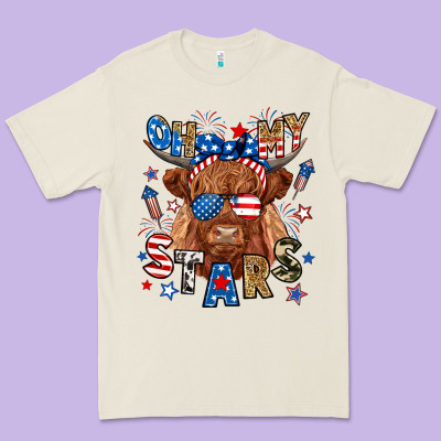 Oh My Stars Highland Cow Premium Tee Designed By Ranaportraitstore