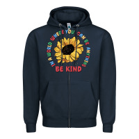 Navy in a world where you can be anything be kind Zipper Hoodie - MaliasSmallBusiness