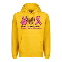 Lemon Peace Love Cure Breast Cancer Premium Hoodie - RanaPortraitStore