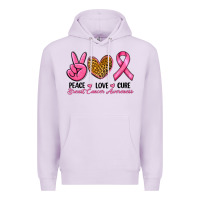 Lilac Peace Love Cure Breast Cancer Premium Hoodie - RanaPortraitStore