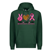 Sports Green Peace Love Cure Breast Cancer Premium Hoodie - RanaPortraitStore
