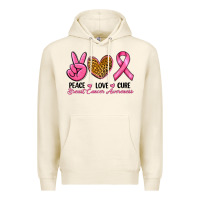 Tofu Peace Love Cure Breast Cancer Premium Hoodie - RanaPortraitStore