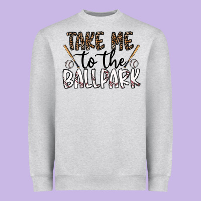 Take Me To The Ballpark Heavyweight Sweatshirt Designed By Cowhidedigitalart