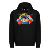 Black back to school hello fourth grade 3200x2400 Premium Hoodie - AdoDesignShop