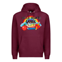 Burgundy back to school hello fourth grade 3200x2400 Premium Hoodie - AdoDesignShop
