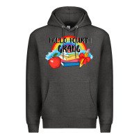 Charcoal Heather back to school hello fourth grade 3200x2400 Premium Hoodie - AdoDesignShop