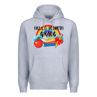 Heather Grey back to school hello fourth grade 3200x2400 Premium Hoodie - AdoDesignShop