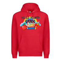 Red back to school hello fourth grade 3200x2400 Premium Hoodie - AdoDesignShop