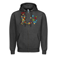 Charcoal Heather autism awareness Zipper Hoodie - MaliasSmallBusiness