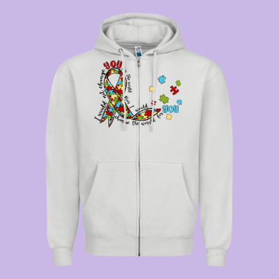 Autism Awareness Zipper Hoodie Designed By Maliassmallbusiness