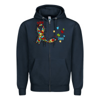 Navy autism awareness Zipper Hoodie - MaliasSmallBusiness