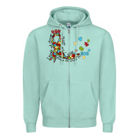 Seafoam autism awareness Zipper Hoodie - MaliasSmallBusiness