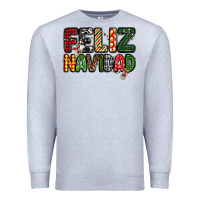 Heather Grey feliz navidad Premium Sweatshirt - MaliasSmallBusiness