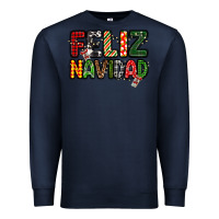 Navy feliz navidad Premium Sweatshirt - MaliasSmallBusiness