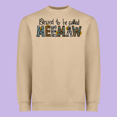 Blessed Meemaw Heavyweight Sweatshirt Designed By Cowhidedigitalart