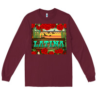 Burgundy latina tumbler Long Sleeve Tee - BundleAndBundleShop
