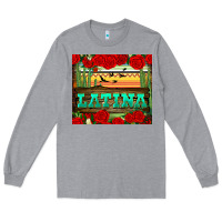Heather Grey latina tumbler Long Sleeve Tee - BundleAndBundleShop