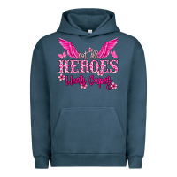 Pigment Midnight Navy Not all heroes wear capes Cancer Awareness Urban Hoodie - HowdyJamesFarm