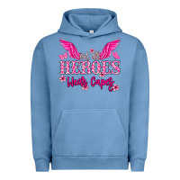 Pigment Pebble Blue Not all heroes wear capes Cancer Awareness Urban Hoodie - HowdyJamesFarm