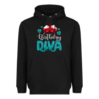 Black birthday diva turquoise Heavyweight Hoodie - MaliasSmallBusiness