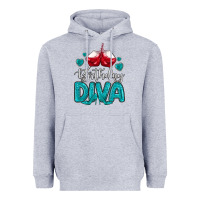 Heather Grey birthday diva turquoise Heavyweight Hoodie - MaliasSmallBusiness