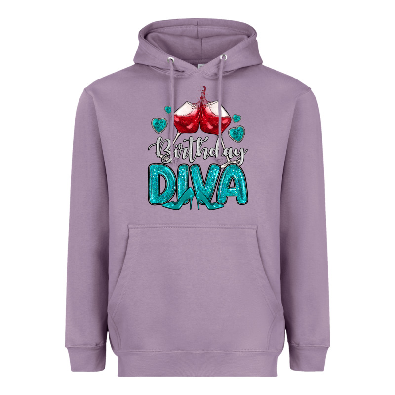 Birthday Diva Turquoise Heavyweight Hoodie by MaliasSmallBusiness | Teevron