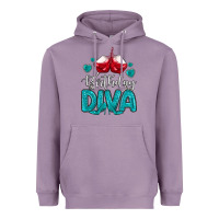 Lavender birthday diva turquoise Heavyweight Hoodie - MaliasSmallBusiness