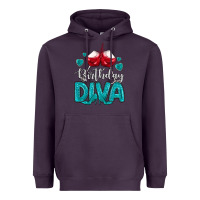 Plum birthday diva turquoise Heavyweight Hoodie - MaliasSmallBusiness