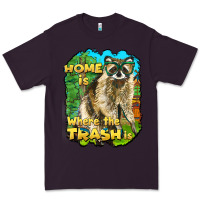 Plum raccoon home is where the trash is Premium Tee - BarkalooDesign