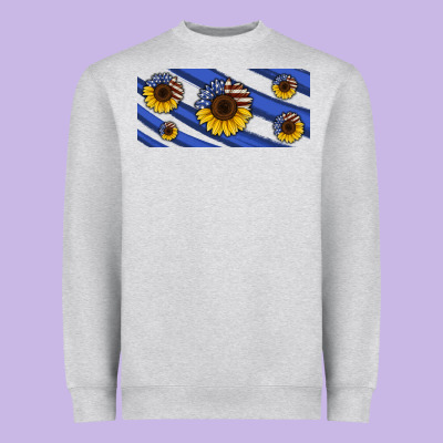 American Flag Sunflowers 16oz Libbey Cup Heavyweight Sweatshirt Designed By Hra Design Shop