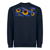 Navy american flag sunflowers 16oz libbey cup Heavyweight Sweatshirt - HRA Design Shop