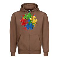 Chestnut autism puzzles Zipper Hoodie - MaliasSmallBusiness