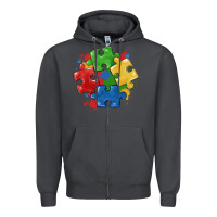 Autism Puzzles Zipper Hoodie | Teevron