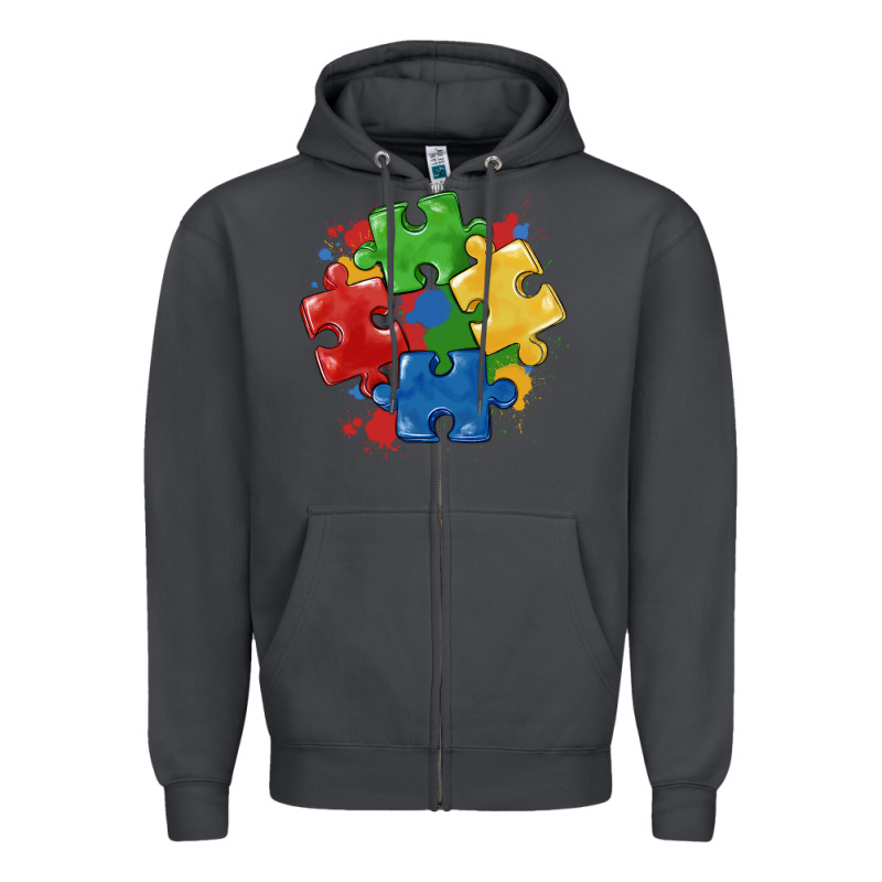 Autism Puzzles Zipper Hoodie by MaliasSmallBusiness | Teevron