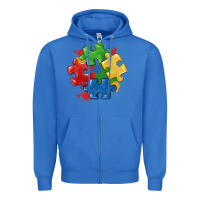 True Royal autism puzzles Zipper Hoodie - MaliasSmallBusiness