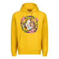 Lemon Bunny Face With Floral Wreath Premium Hoodie - RanaPortraitStore